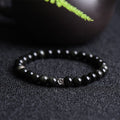 Fortune Jewel Black Obsidian Bead 925 Sterling Silver Flower Design Purification Bracelet