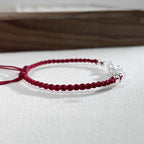Fortune Jewel 999 Sterling Silver Lotus Design Cat's Eye Bead Protection String Bracelet