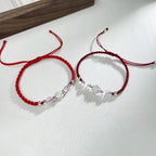 Fortune Jewel 999 Sterling Silver Lotus Design Cat's Eye Bead Protection String Bracelet