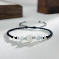 Fortune Jewel 999 Sterling Silver Lotus Design Cat's Eye Bead Protection String Bracelet