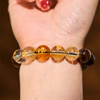 Fortune Jewel Chinese Zodiac Tiger Eye White Crystal Courage Bracelet