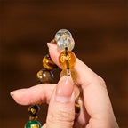 Fortune Jewel Chinese Zodiac Tiger Eye White Crystal Courage Bracelet