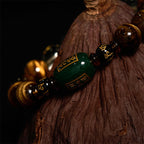 Fortune Jewel Chinese Zodiac Tiger Eye White Crystal Courage Bracelet