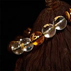 Fortune Jewel Chinese Zodiac Tiger Eye White Crystal Courage Bracelet