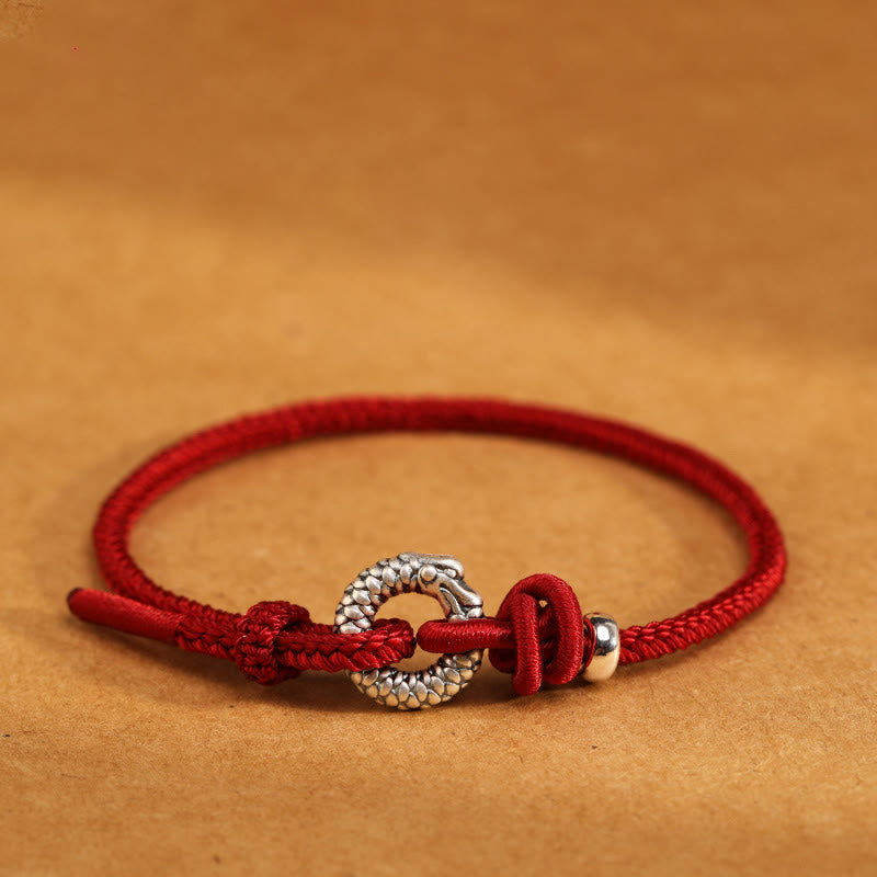 Fortune Jewel 999 Sterling Silver Year Of The Dragon Peace Buckle Luck Bracelet