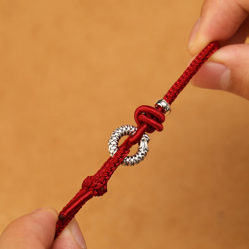 Fortune Jewel 999 Sterling Silver Year Of The Dragon Peace Buckle Luck Bracelet