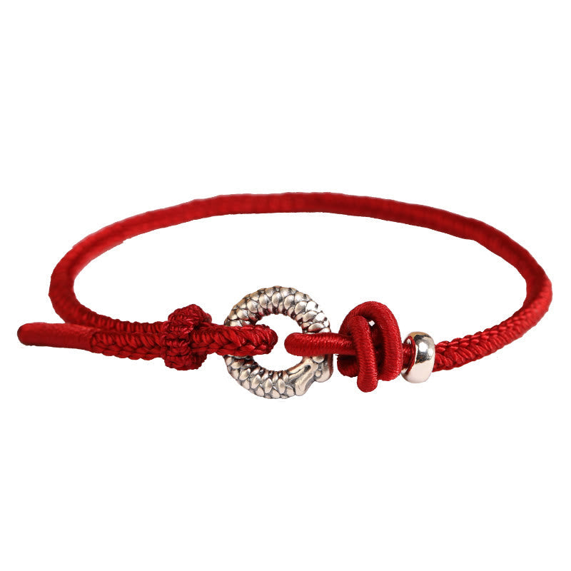 Fortune Jewel 999 Sterling Silver Year Of The Dragon Peace Buckle Luck Bracelet