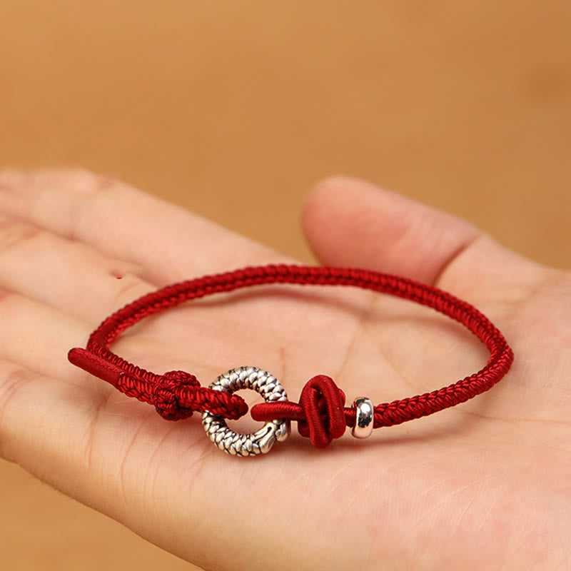 Fortune Jewel 999 Sterling Silver Year Of The Dragon Peace Buckle Luck Bracelet