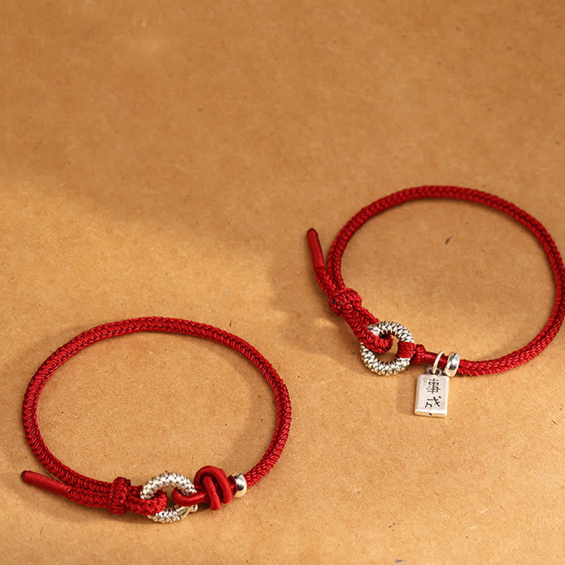 Fortune Jewel 999 Sterling Silver Year Of The Dragon Peace Buckle Luck Bracelet