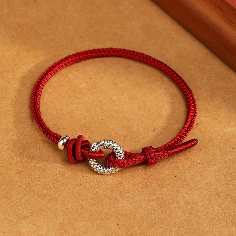 Fortune Jewel 999 Sterling Silver Year Of The Dragon Peace Buckle Luck Bracelet