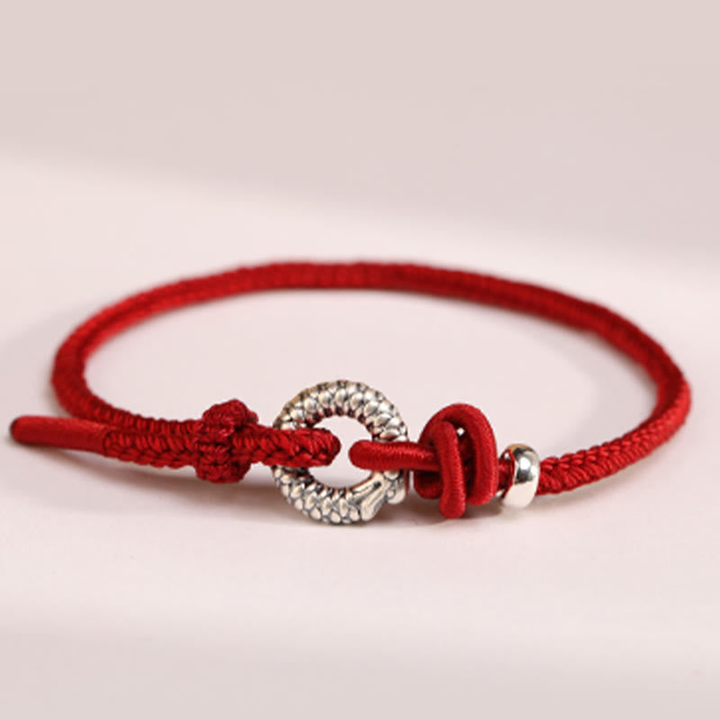 Fortune Jewel 999 Sterling Silver Year Of The Dragon Peace Buckle Luck Bracelet