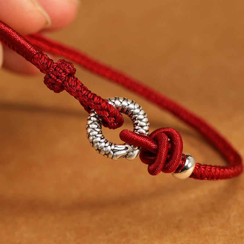 Fortune Jewel 999 Sterling Silver Year Of The Dragon Peace Buckle Luck Bracelet
