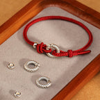 Fortune Jewel 999 Sterling Silver Year Of The Dragon Peace Buckle Luck Bracelet