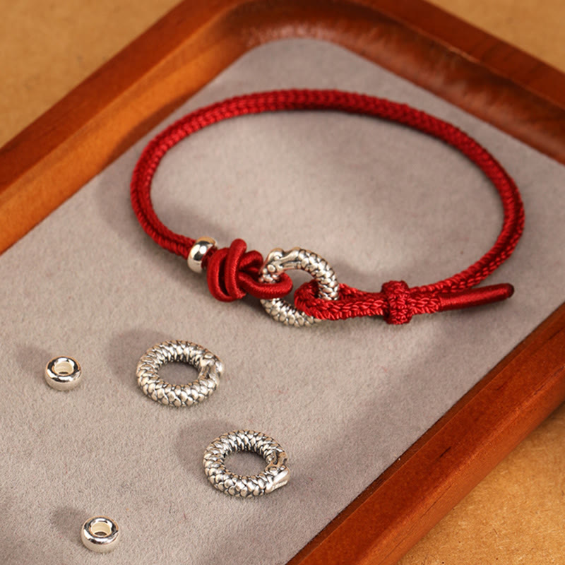 Fortune Jewel 999 Sterling Silver Year Of The Dragon Peace Buckle Luck Bracelet