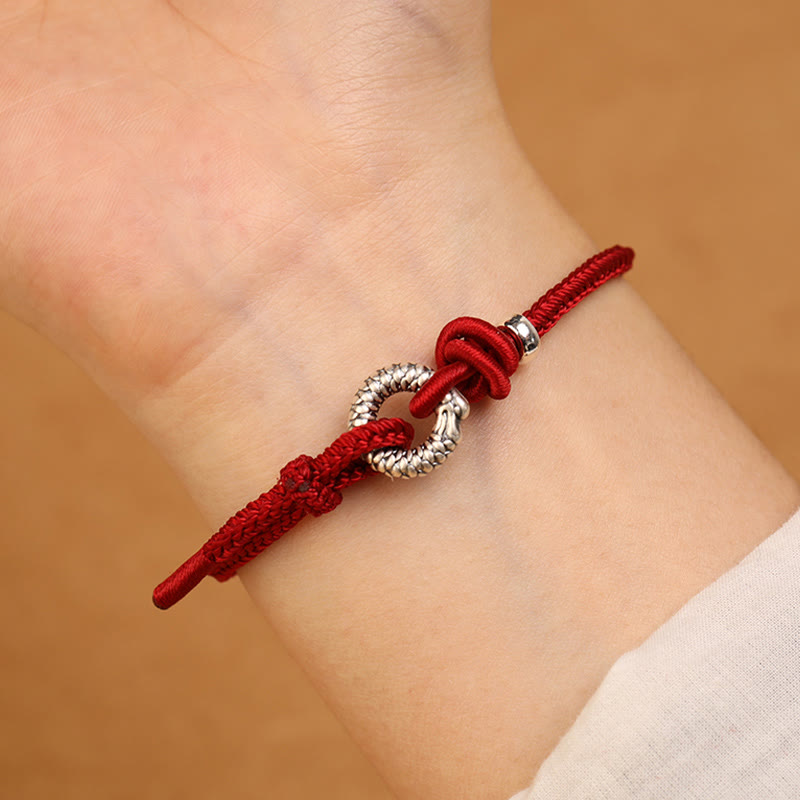 Fortune Jewel 999 Sterling Silver Year Of The Dragon Peace Buckle Luck Bracelet