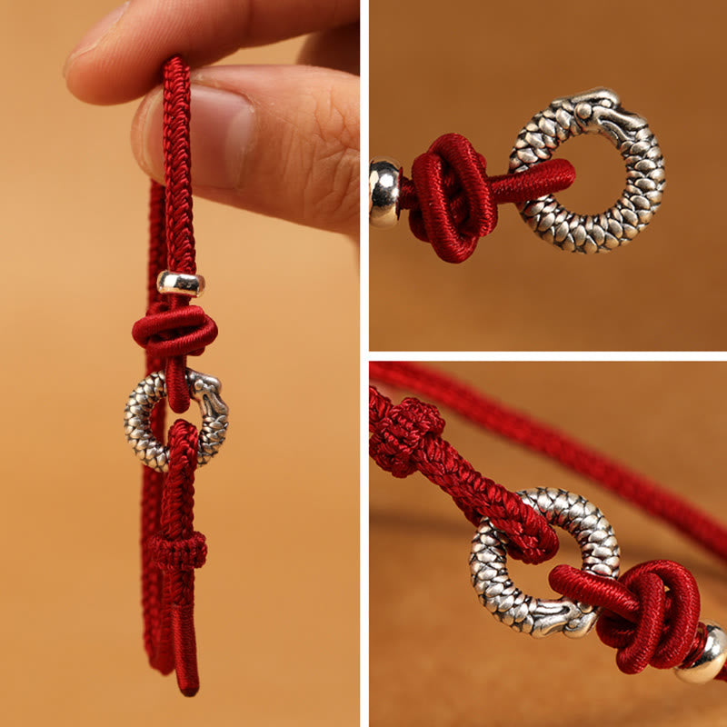 Fortune Jewel 999 Sterling Silver Year Of The Dragon Peace Buckle Luck Bracelet