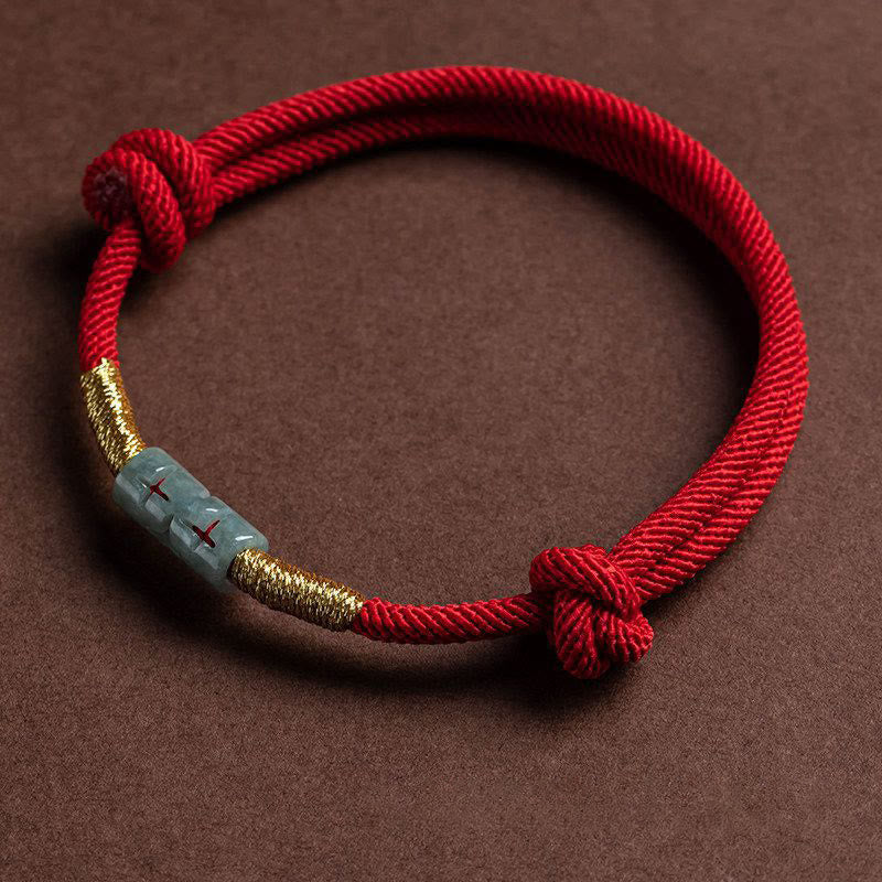Fortune Jewel Luck Jade String Rope Bracelet