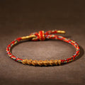 Fortune Jewel Handmade Chinese Zodiac Natal Buddha Luck Strength Braided Rope Bracelet
