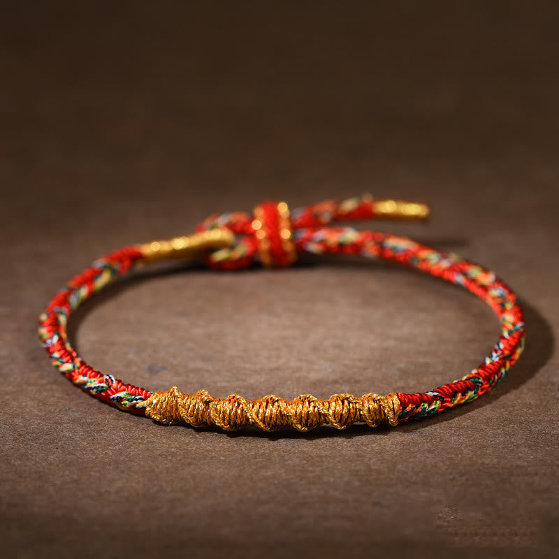 Fortune Jewel Handmade Chinese Zodiac Natal Buddha Luck Strength Braided Rope Bracelet