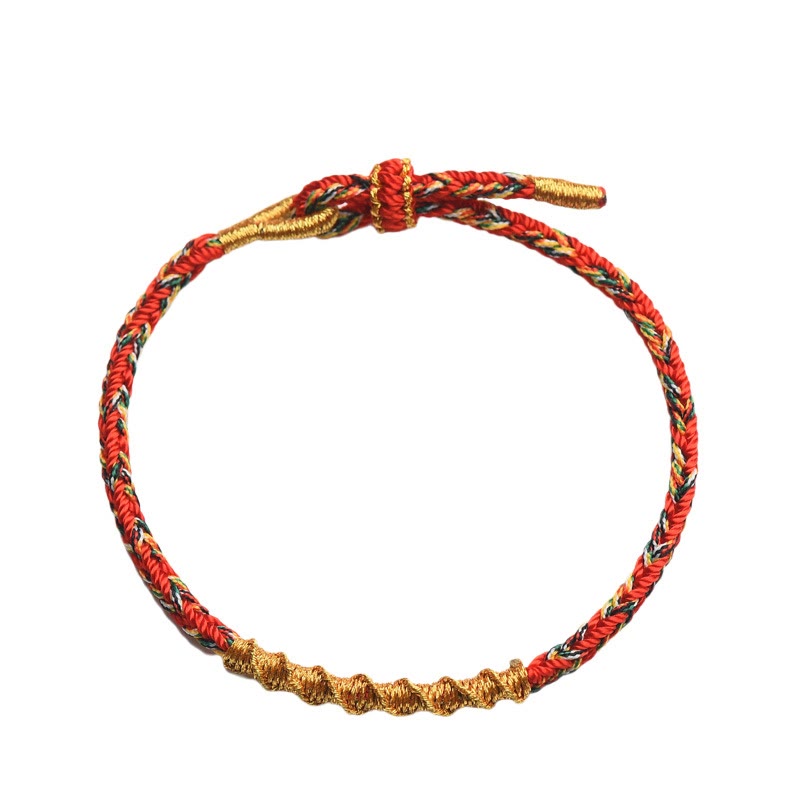 Fortune Jewel Handmade Chinese Zodiac Natal Buddha Luck Strength Braided Rope Bracelet