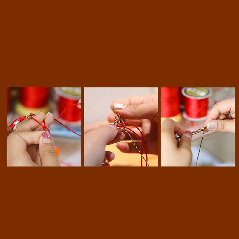Fortune Jewel Jade Abacus Bead Prosperity Red String Rope Bracelet