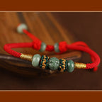 Fortune Jewel Jade Abacus Bead Prosperity Red String Rope Bracelet