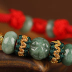 Fortune Jewel Jade Abacus Bead Prosperity Red String Rope Bracelet