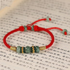 Fortune Jewel Jade Abacus Bead Prosperity Red String Rope Bracelet