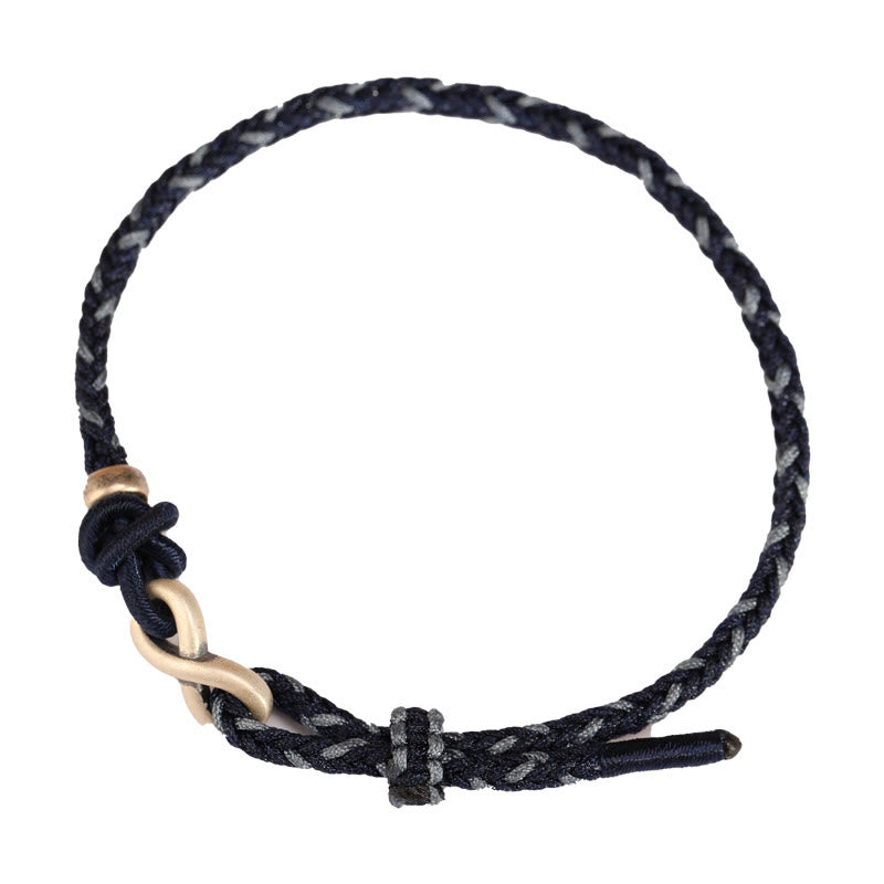 Fortune Jewel Handmade 999 Sterling Silver Endless Knot Infinity Symbol Luck Rope Bracelet
