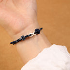 Fortune Jewel Handmade 999 Sterling Silver Endless Knot Infinity Symbol Luck Rope Bracelet