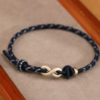 Fortune Jewel Handmade 999 Sterling Silver Endless Knot Infinity Symbol Luck Rope Bracelet