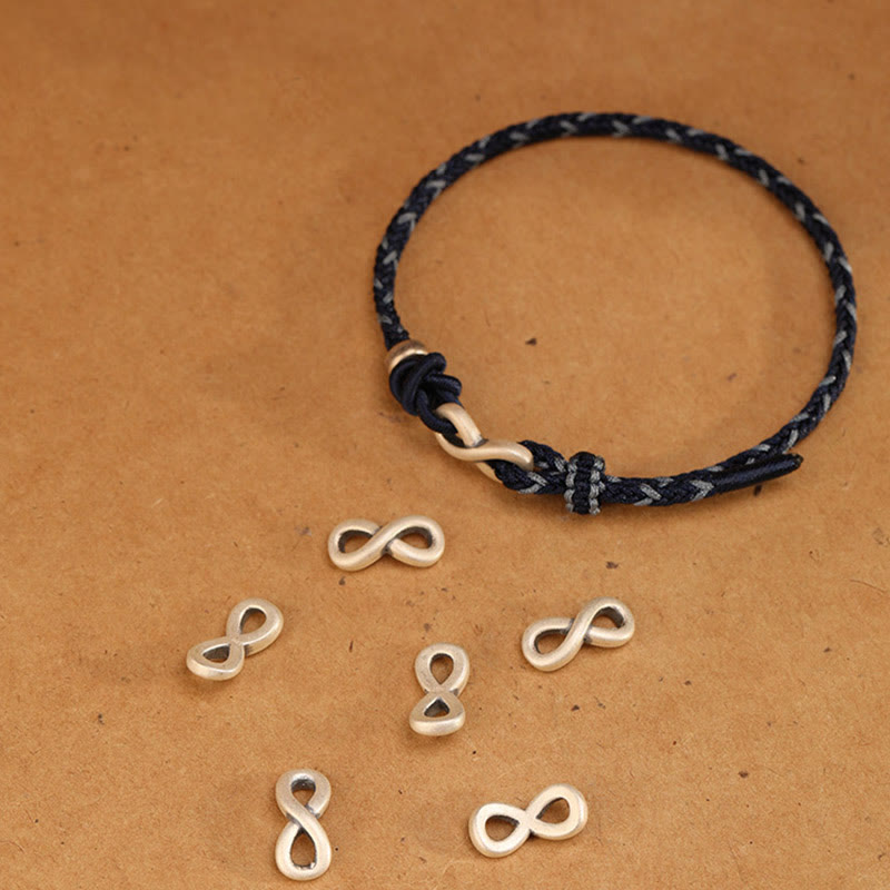 Fortune Jewel Handmade 999 Sterling Silver Endless Knot Infinity Symbol Luck Rope Bracelet