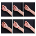 Fortune Jewel 999 Gold Mini Bead Handmade Flower Design Luck Protection Rope Bracelet