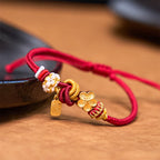 Fortune Jewel Peach Blossom Happiness Charm Luck Red String Bracelet
