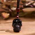 Fortune Jewel Black Obsidian String Skeleton Fulfilment Necklace Pendant