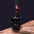 Fortune Jewel Black Obsidian String Skeleton Fulfilment Necklace Pendant