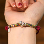 Fortune Jewel 999 Sterling Silver Year Of Snake Red String Happiness Protection Braided Bracelet