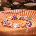 Fortune Jewel PiXiu White Crystal Citrine Green Strawberry Quartz Amethyst Luck Bracelet
