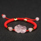 Fortune Jewel PiXiu Pink Crystal Wealth String Braided Bracelet