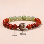 Fortune Jewel Natural Rosewood Cyan Jade Bodhi Seed Lotus Warmth Calm Bracelet