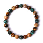 Fortune Jewel Natural Picture Jasper Turquoise Tiger Eye Mix And Match Beads Protection Bracelet