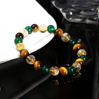 Fortune Jewel Natural Tiger Eye Green Agate Citrine Mix And Match Beads Protection Bracelet