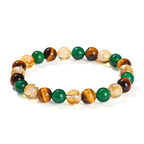 Fortune Jewel Natural Tiger Eye Green Agate Citrine Mix And Match Beads Protection Bracelet