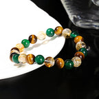 Fortune Jewel Natural Tiger Eye Green Agate Citrine Mix And Match Beads Protection Bracelet