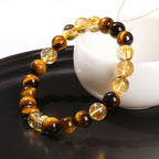Fortune Jewel Natural Tiger Eye Citrine Beads Strength Bracelet