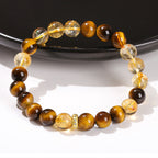 Fortune Jewel Natural Tiger Eye Citrine Beads Strength Bracelet