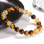 Fortune Jewel Natural Tiger Eye Citrine Beads Strength Bracelet