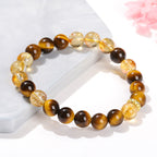 Fortune Jewel Natural Tiger Eye Citrine Beads Strength Bracelet