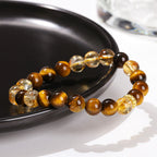 Fortune Jewel Natural Tiger Eye Citrine Beads Strength Bracelet