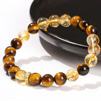 Fortune Jewel Natural Tiger Eye Citrine Beads Strength Bracelet